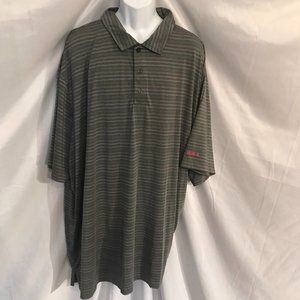 Reebok Golf 6XL Gray/Pinkish/Black Banded Activewear Sport Cut Polo Shirt #105